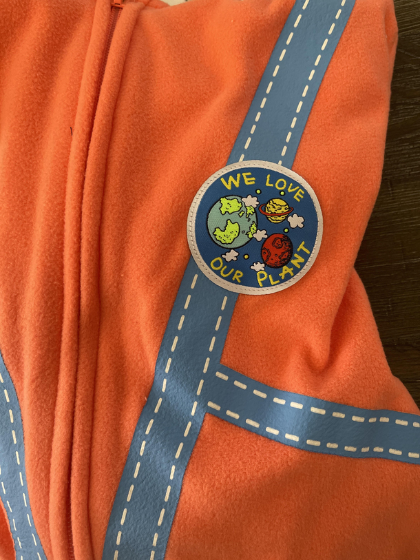 Little pajama astronaut jumpsuit for my daughter We love our plant