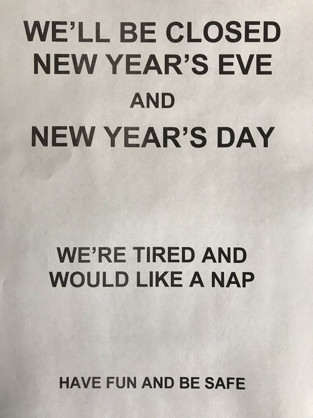 Local bars notice for the holiday
