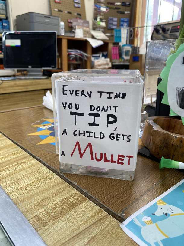 Local convenience store tip jar