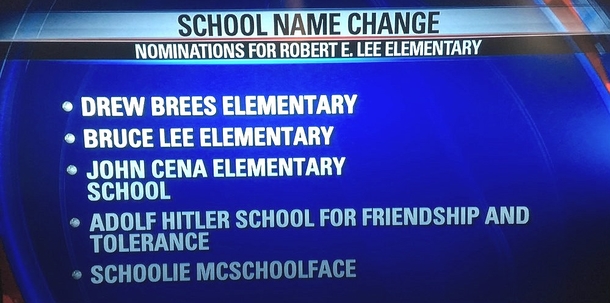 Local Elementary School is taking Submissions on their Name Change