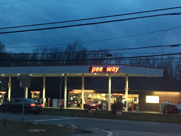 Local gas station having some lighting issues