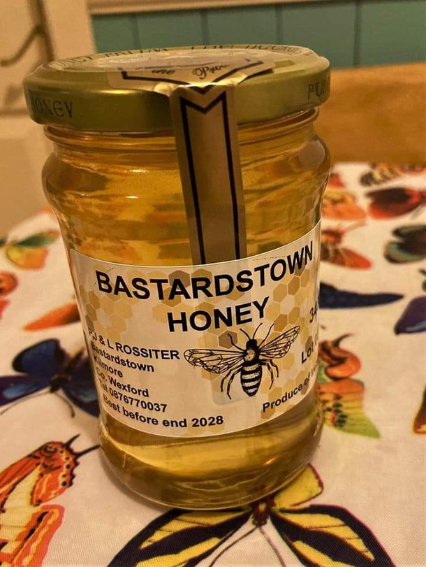 Local honey for local people Kinda proud of this honey from Bastardstown Wexford Ireland