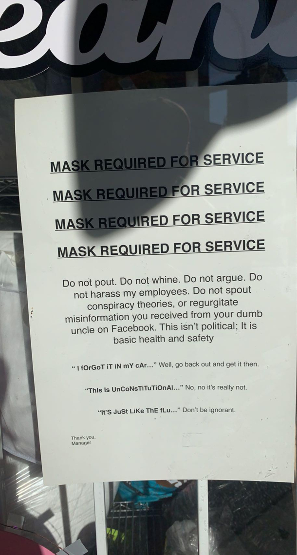 Local laundromat has no time for any bullshit 