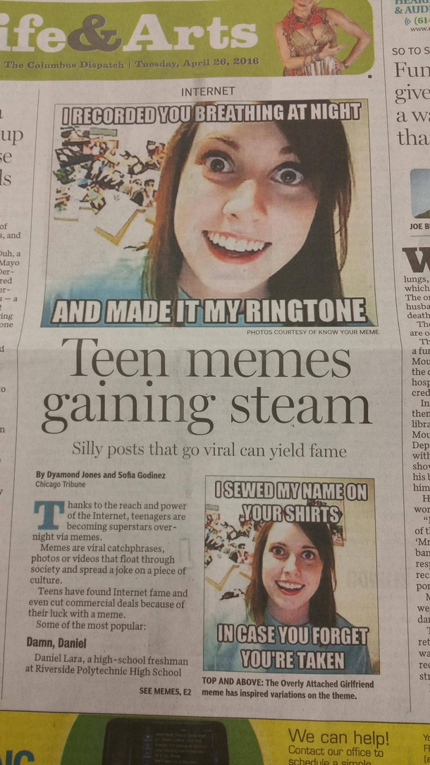 Local paper discovered memes