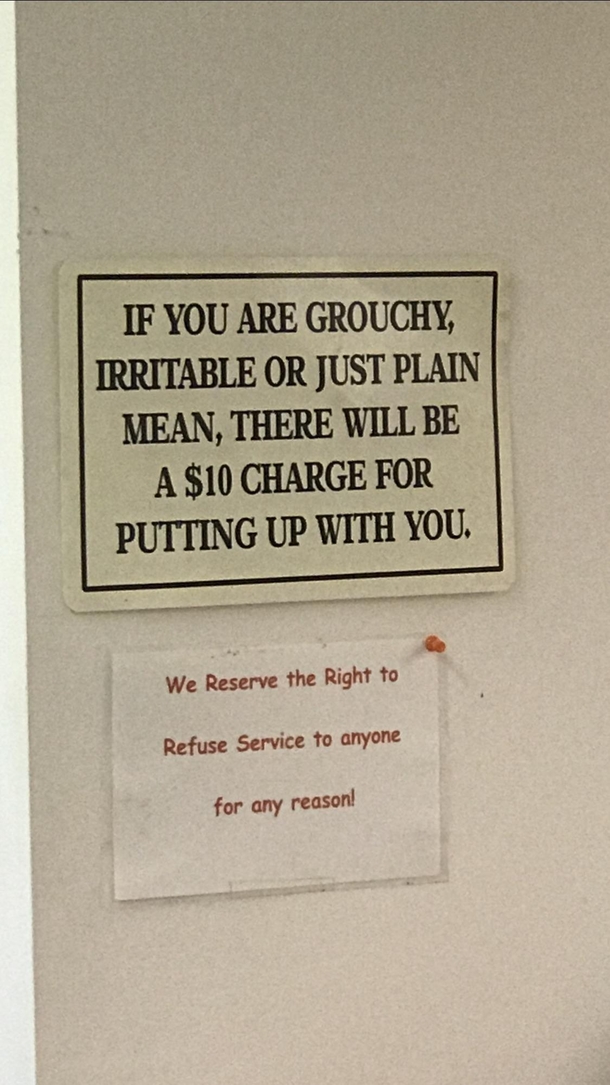 Local pizza place doesnt mess around their customer