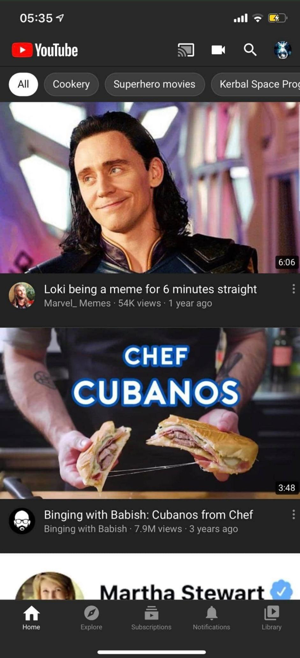 Loki making a sandwich