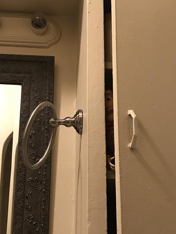 Looked up and noticed this while using the bathroom
