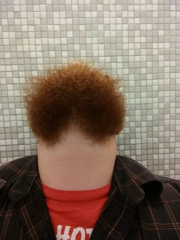 Looking straight up with a beard
