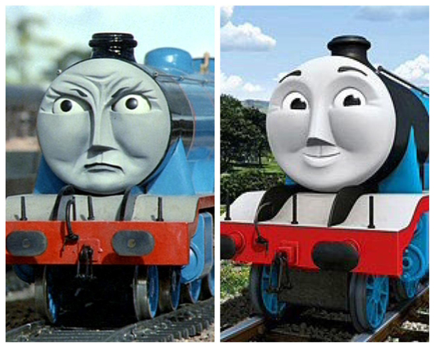 Looks like the very useful engines of Sodor have developed a severe Botox addiction