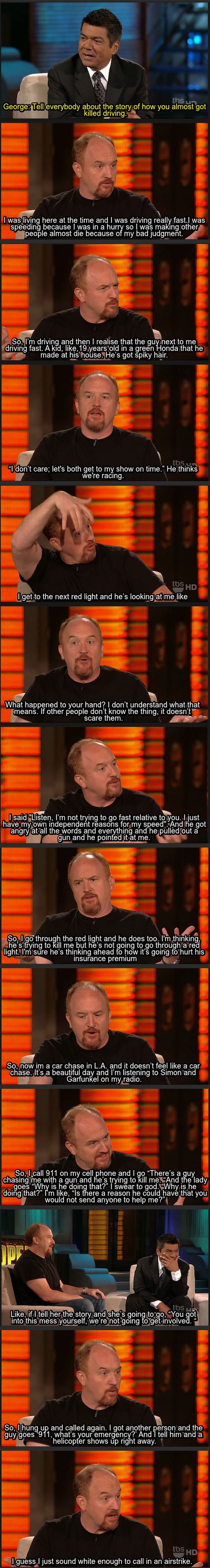 Louis C K car chase