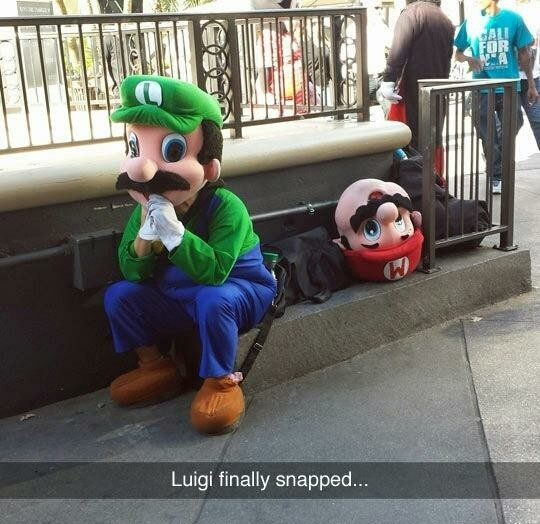 Luigi just couldnt put up with being  anymore
