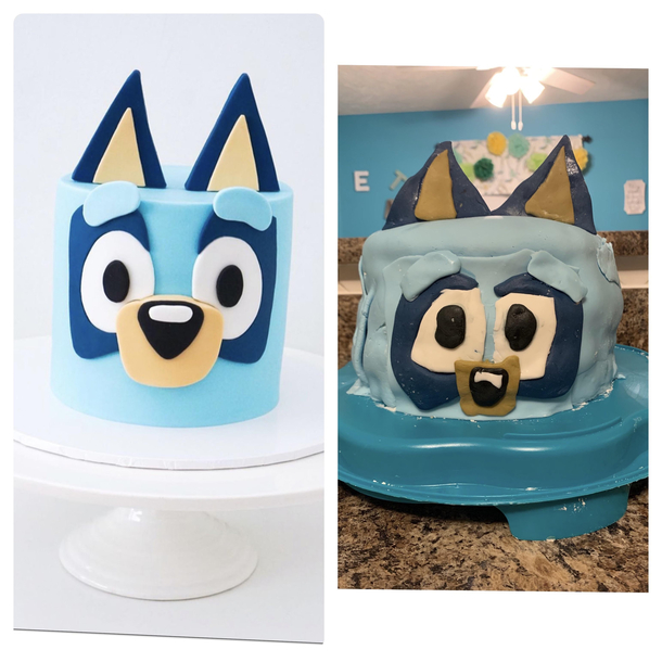 Made my kid a Bluey cake Id give myself a  