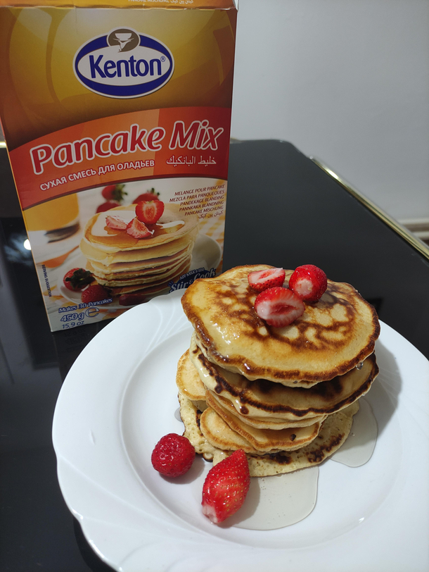 Made some pancakes not exactly as the picture but enjoyed every bite