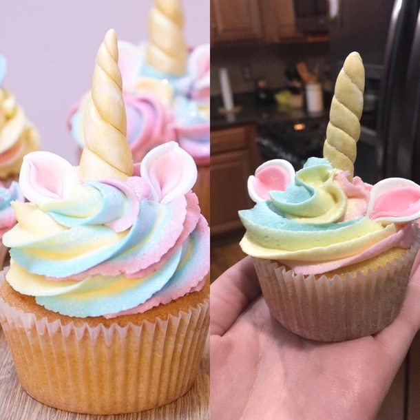 Made unicorn cupcakes for my niece