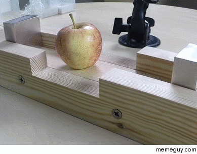 Magnets smash apple