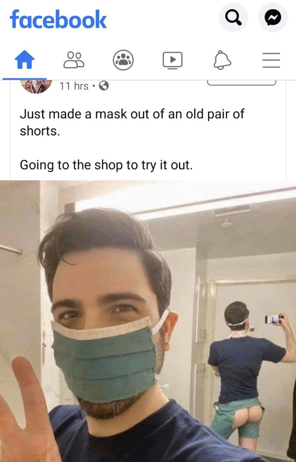 Making a mask out of your shorts