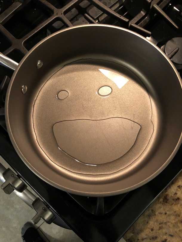 Making chili poured water into pan and this is what happened