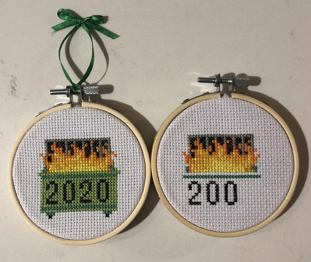 Making  Dumpster Fire ornaments for my family Realized my apropos mistake too late and literally facepalmed