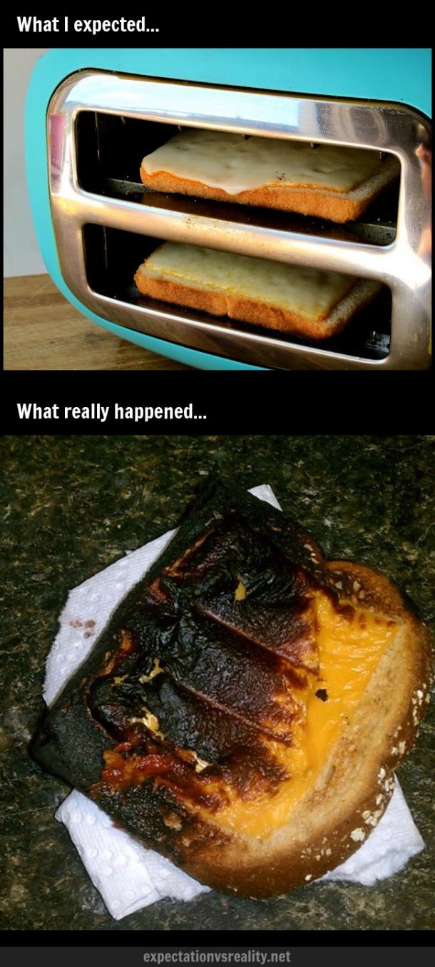 Making grilled cheese in the toaster