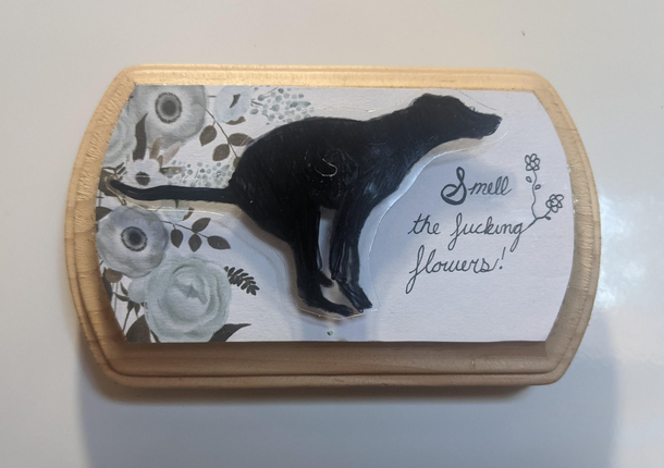 Making magnets for people featuring my dog Heres the prototype