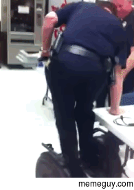 Mall Cop on first day of Segway training