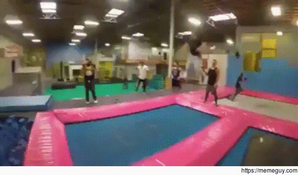 Man does a backflip into a hole