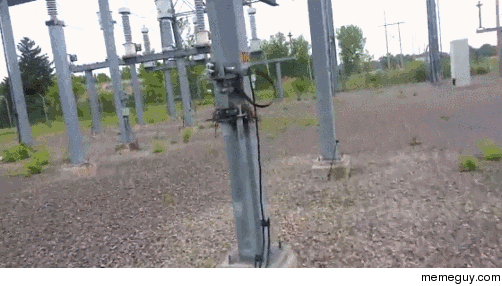 Man gets a shock at a power station
