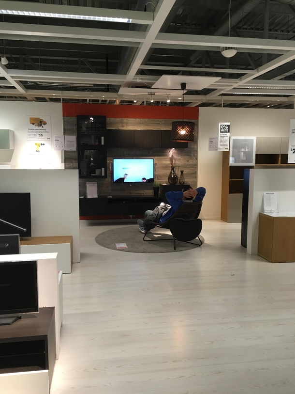 Man moves into IKEA