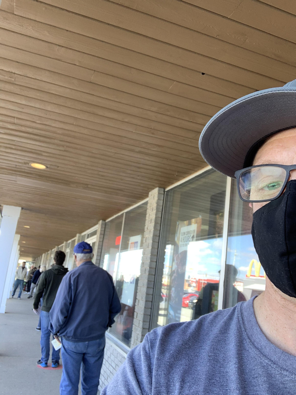 Man the line to rob the bank is ridiculous