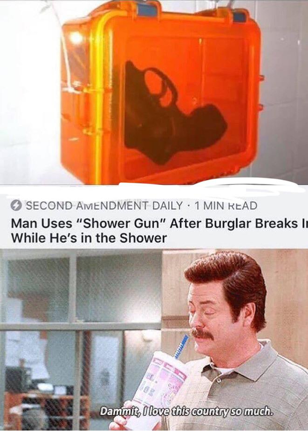Man uses shower gun its very effective