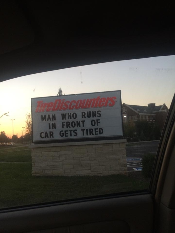 Man who runs behind tire gets exhausted