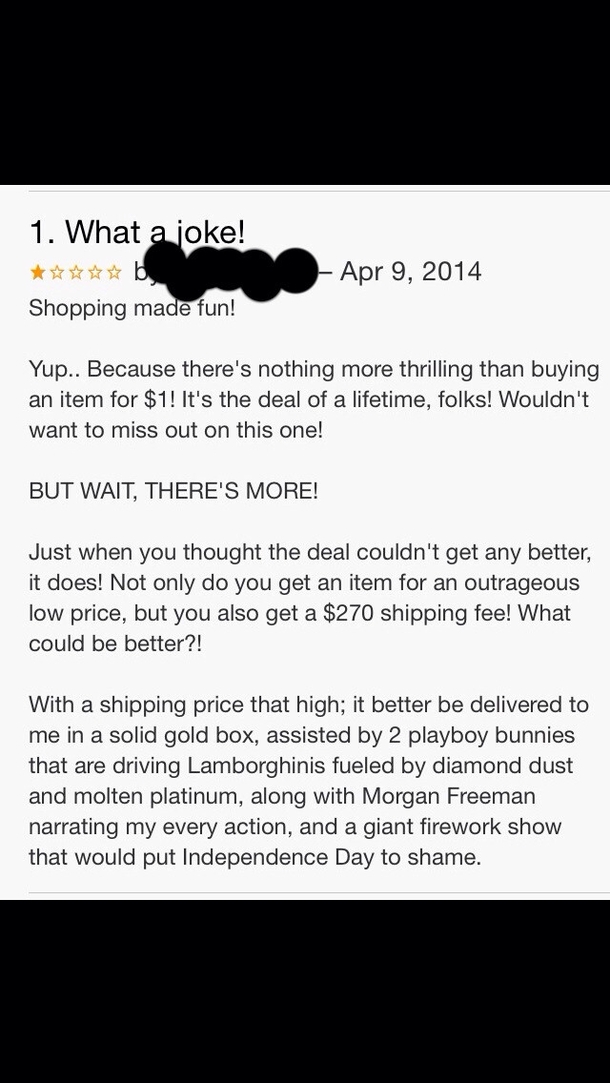 Mans review on shopping app