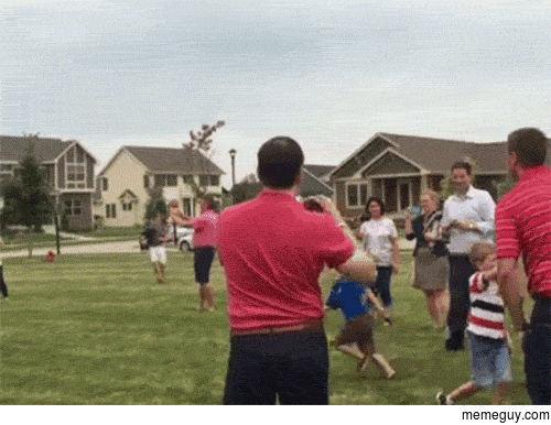 Marco Rubio hitting a kid in the face with a football