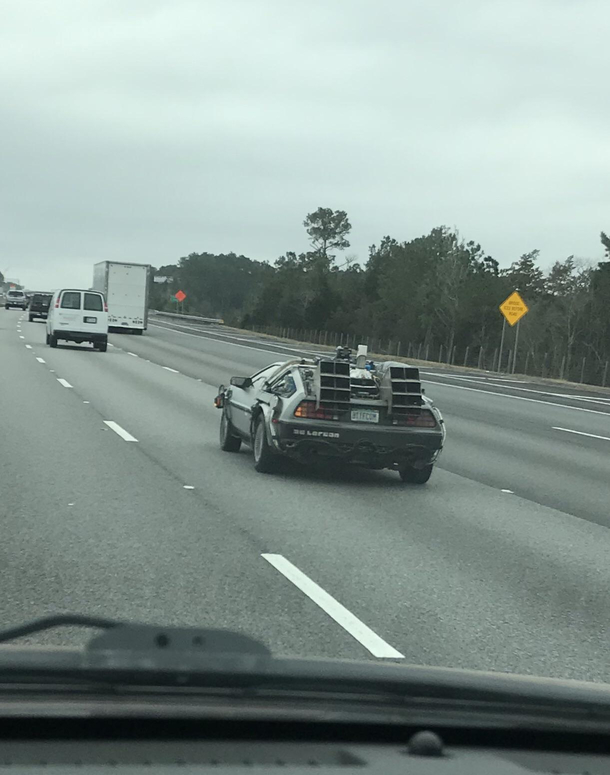 Marty and Doc speeding down the interstate trying to get the hell out of 