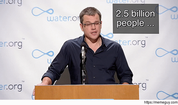 Matt Damon giving a speech