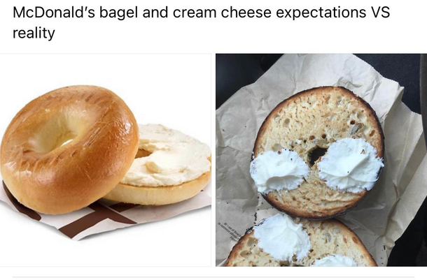 McDonalds bagel with cream cheese
