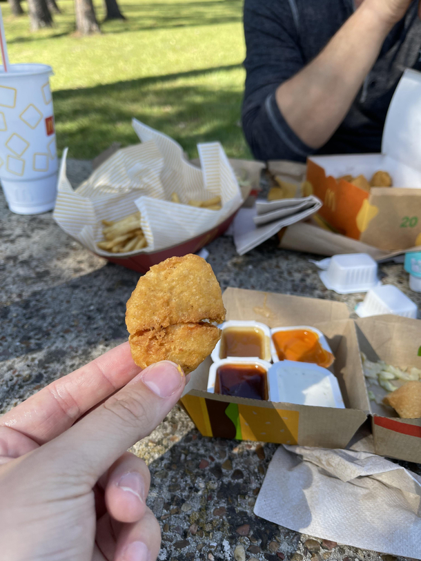 McDonalds gave me a Canadian nugget