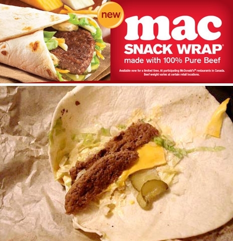 McDonalds mac snack wrap LPT just get the burger