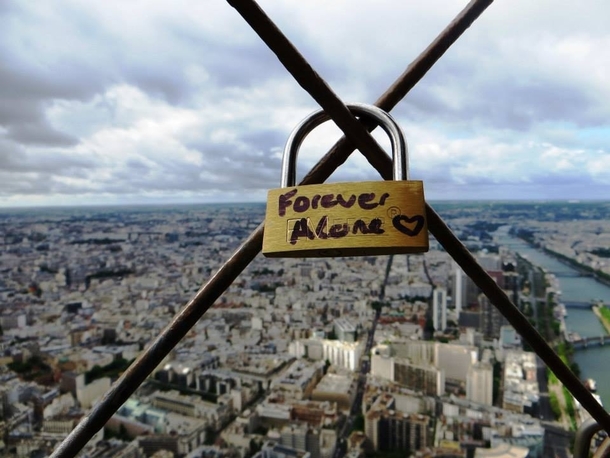 Me and my girlfriend climbed the Eiffel Tower and found this at the top