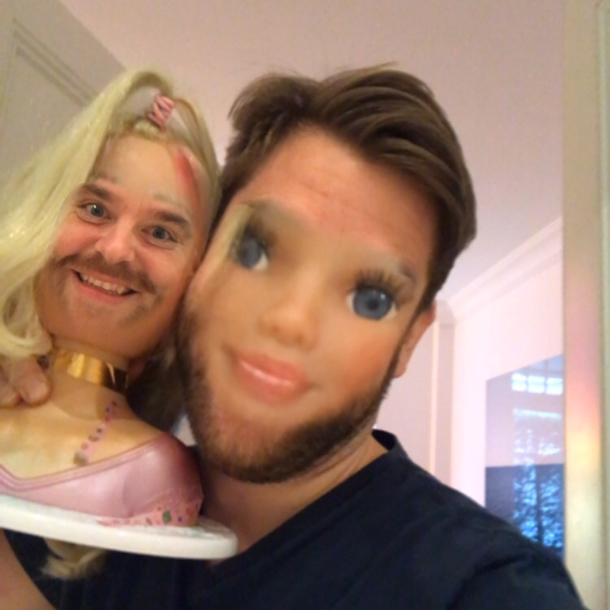 Me face-swapping with my daughters make-up doll - Meme Guy