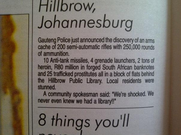 Meanwhile in Johannesburg