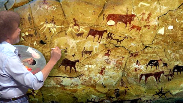 Meanwhile  years ago at Lubang Jeriji Salh cave Bob Rosss ancestor ponders adding some trees