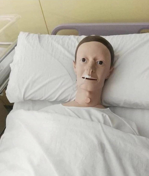 Medical dummy looks like Mark Zuckerberg
