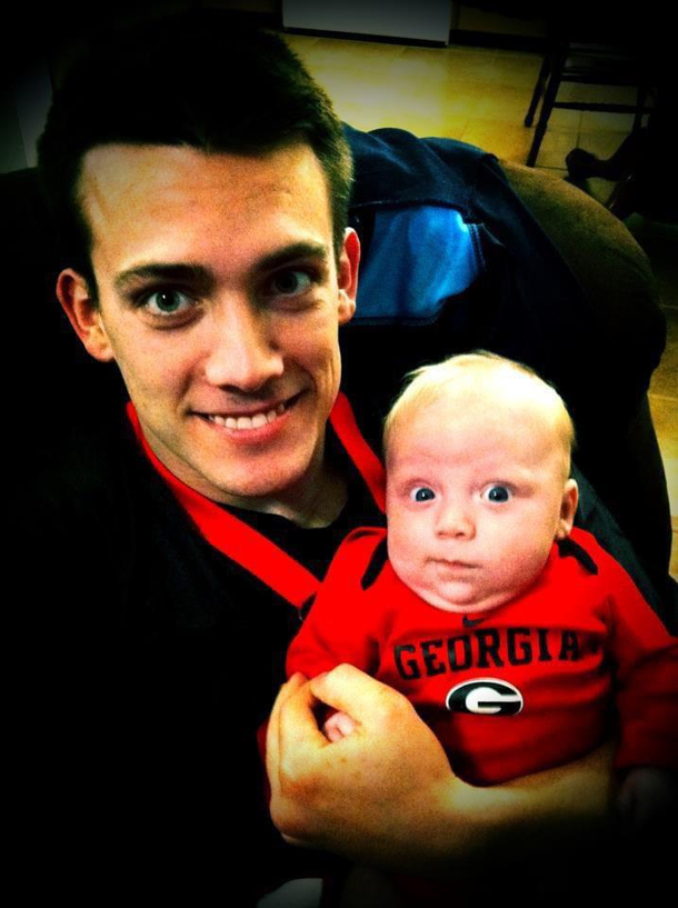 Meeting my nephew for the first time He was thrilled