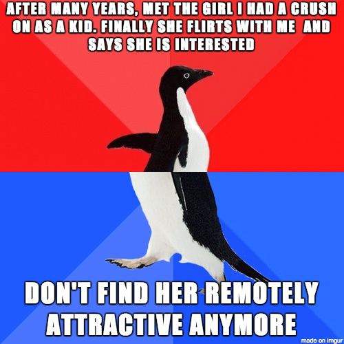 Meeting the person who rejected you back in high school can be tricky