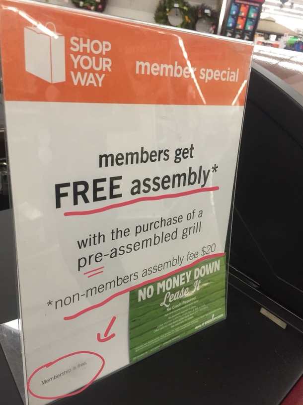 Members get free assembly