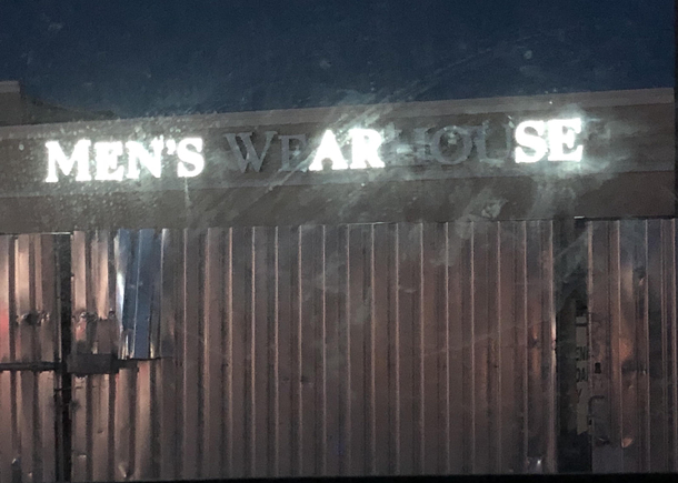 Mens wear house has some lights out