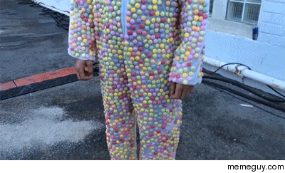 Mentos suit  Diet Coke dunk tank