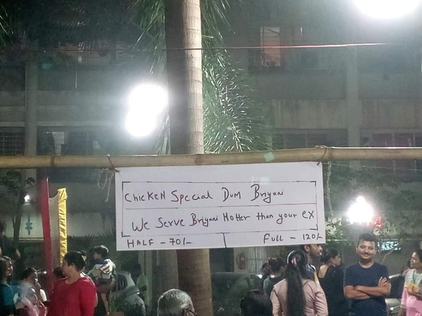 Menu card in my local biryani rice shop