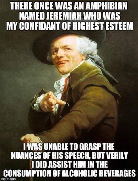 Merriment to the scaled vertebrates in the profound azure body of water and merriment to those to whom I can refer in the second and first persons singular
